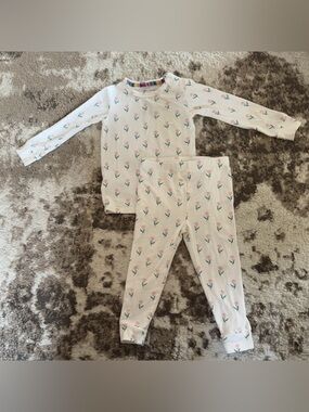 Magnetic Me Pink Floral & Green Stem Long-Sleeve Pajama Set